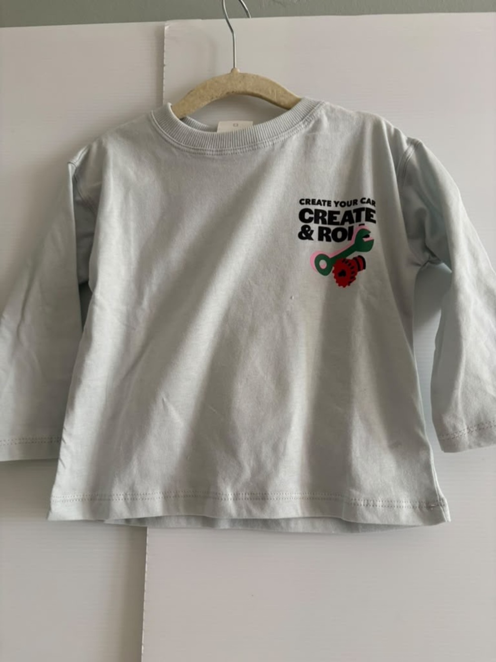 Zara Long Sleeve Graphic Tee Shirt - "Create & Roll" Size 18 months